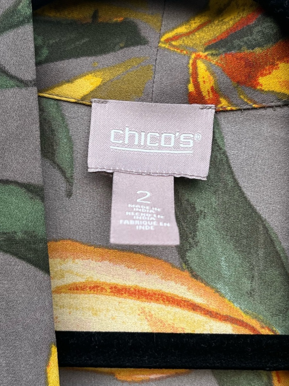 Chico's Women's Floral Kimono‎ Chico’s Size 2/ US 12 - Picture 2 of 5
